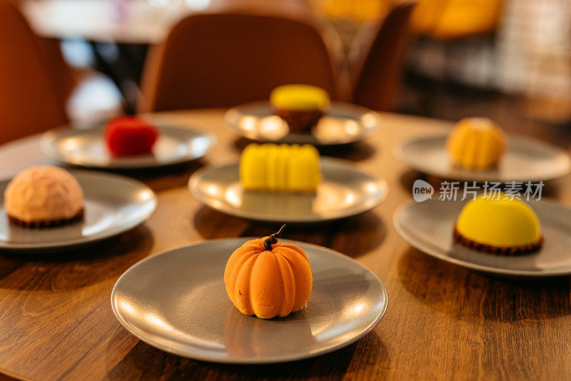 Mini Cakes On The Table In A Café